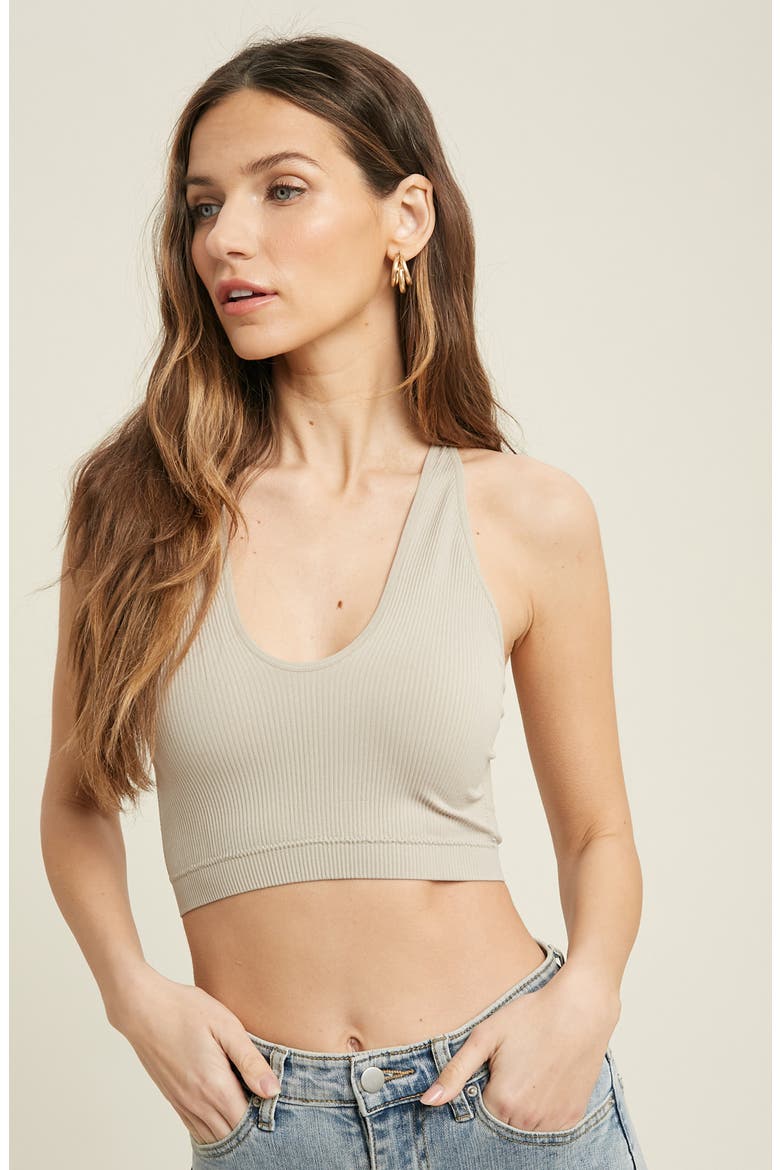 Seamless Scoop Neck Bralette, Alternate, color, CHAMPAGNE