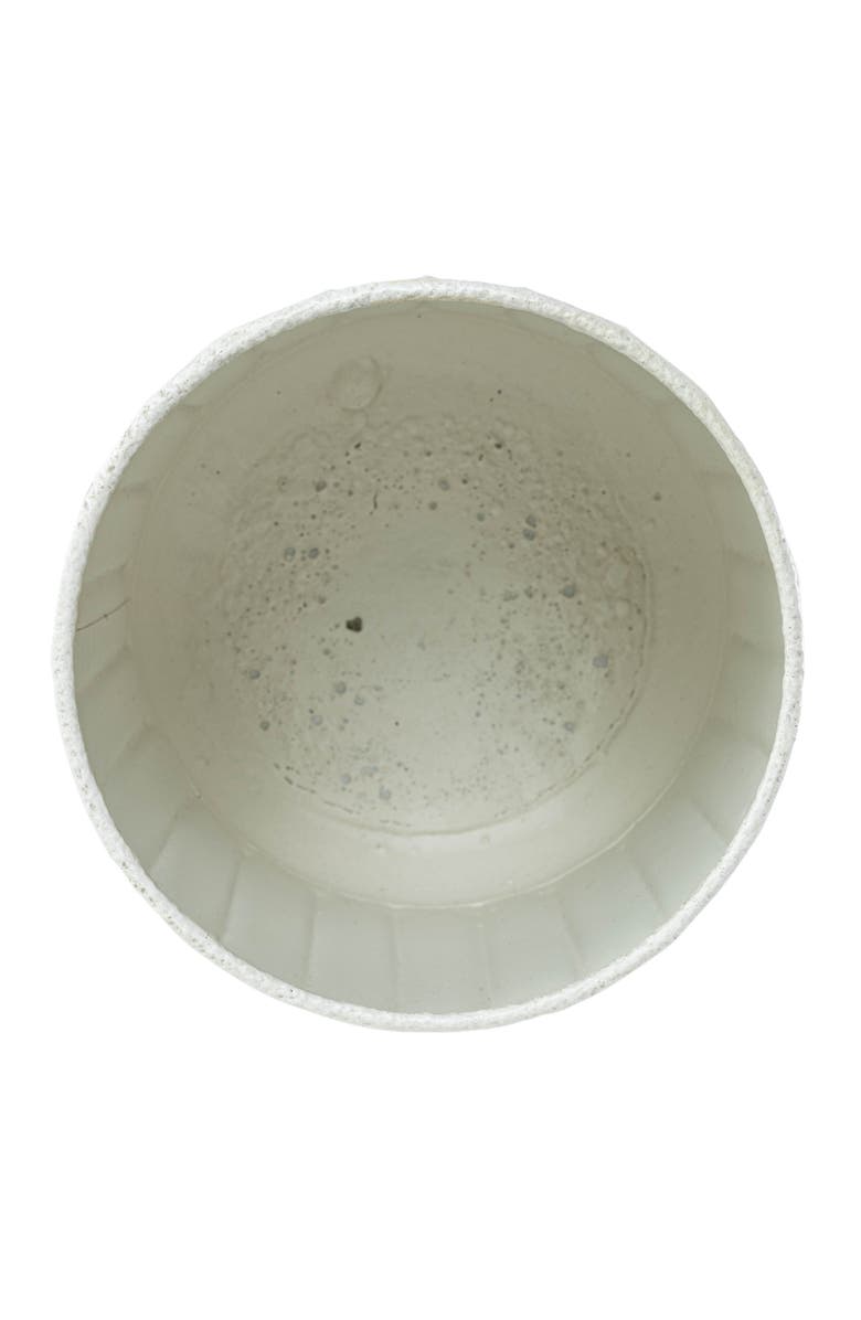 Foreside Home and Garden Fluted Sandy Planter White Metal, Alternate, color, White