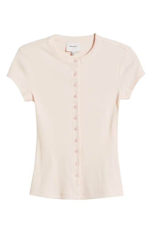 Reformation Raelynn Button Front Organic Cotton Knit Top