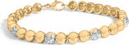 Haus of Brilliance Gold Vermeil 1/5 Cttw Diamond Bold Dome Bead Link Bracelet