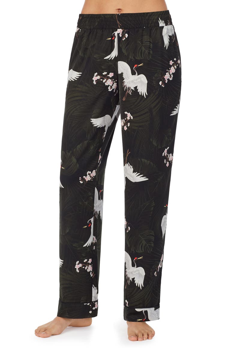 Pajama Pants, Main, color, BLACK CRANES