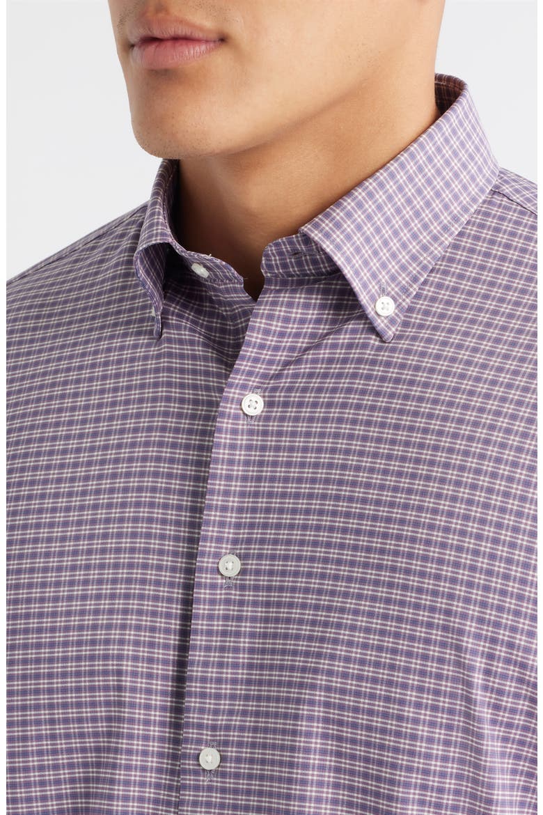 Petaluma Check Performance Twill Button-Down Shirt, Alternate, color, PARISIAN FIG