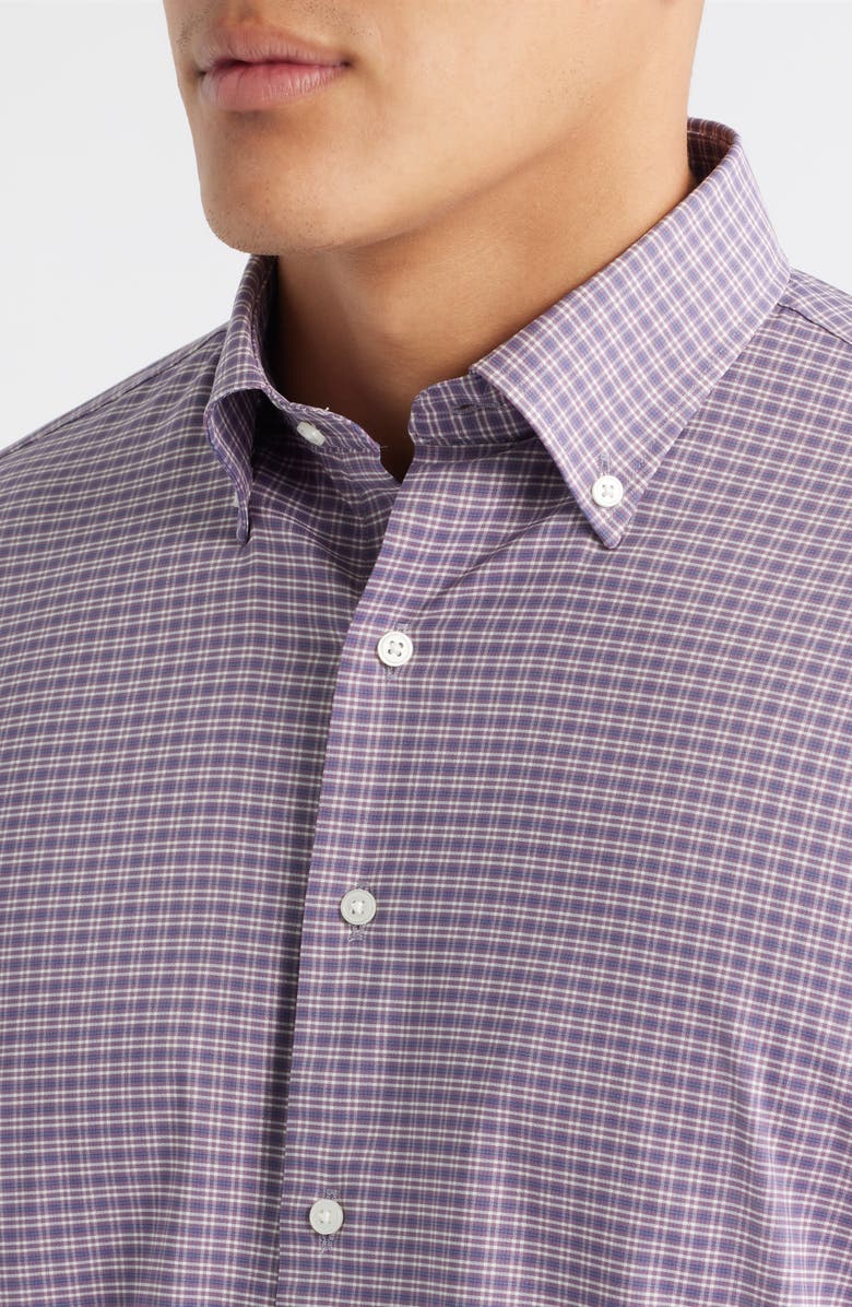 Peter Millar Petaluma Check Performance Twill Button-Down Shirt, Alternate, color, Parisian Fig