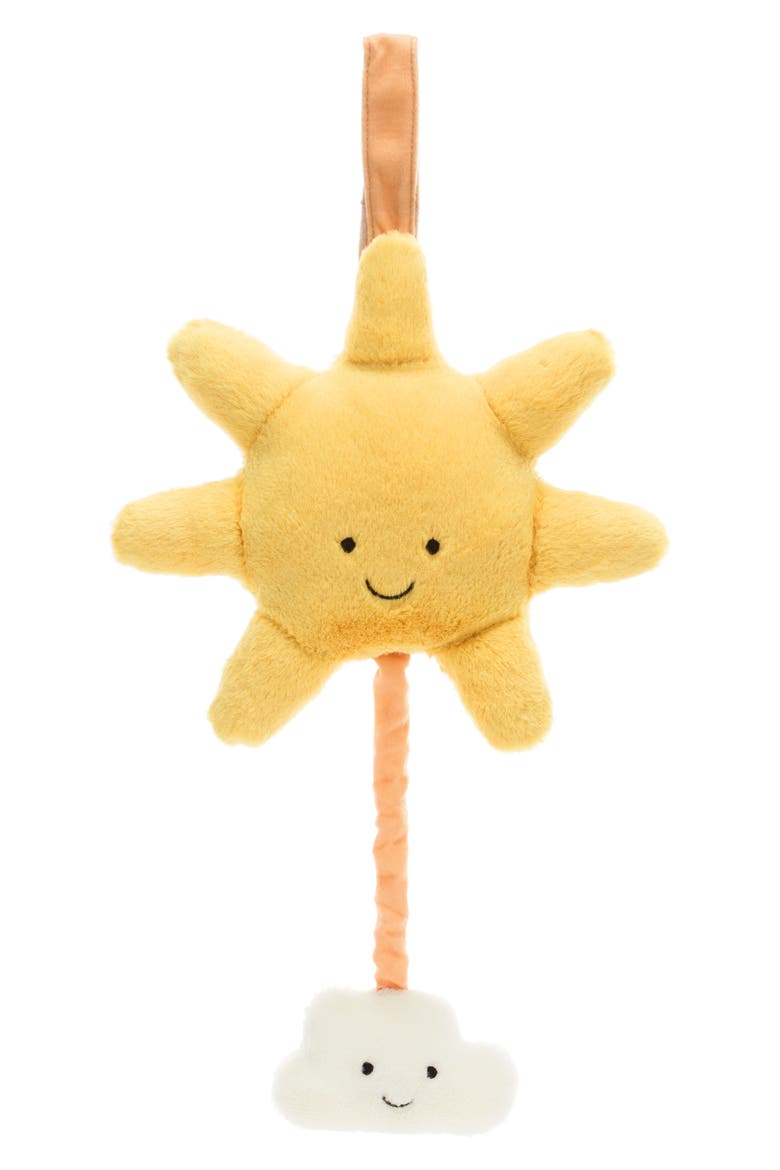 Amuseables Sun & Cloud Musical Pull 7.9-Inch Plushie, Alternate, color, YELLOW