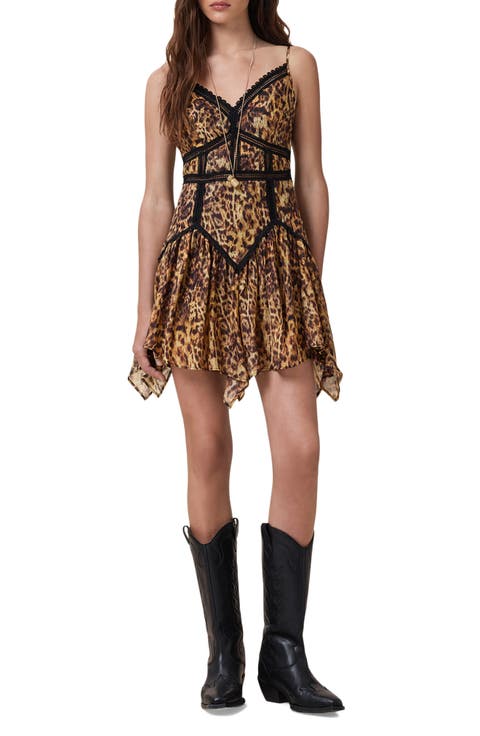 Zia Lace Inset Handkerchief Hem Minidress