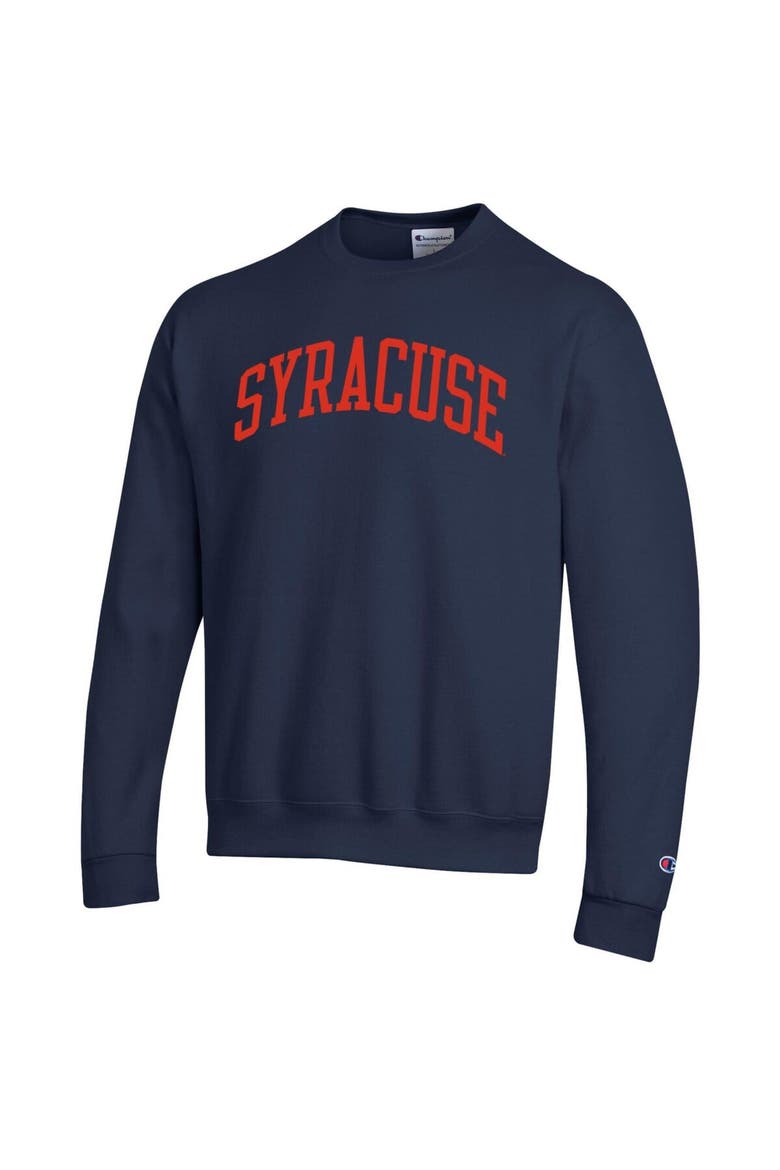 Men's Champion  Navy Syracuse Orange Basic Arch Fleece Pullover Sweatshirt, Alternate, color, Navy
