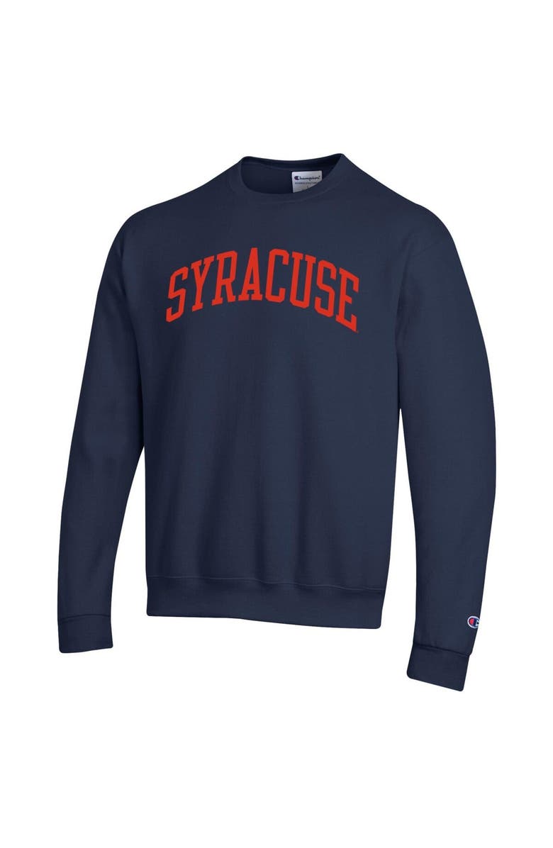 Champion Men's Champion Navy Syracuse Orange Basic Arch Fleece Pullover Sweatshirt, Alternate, color, Navy