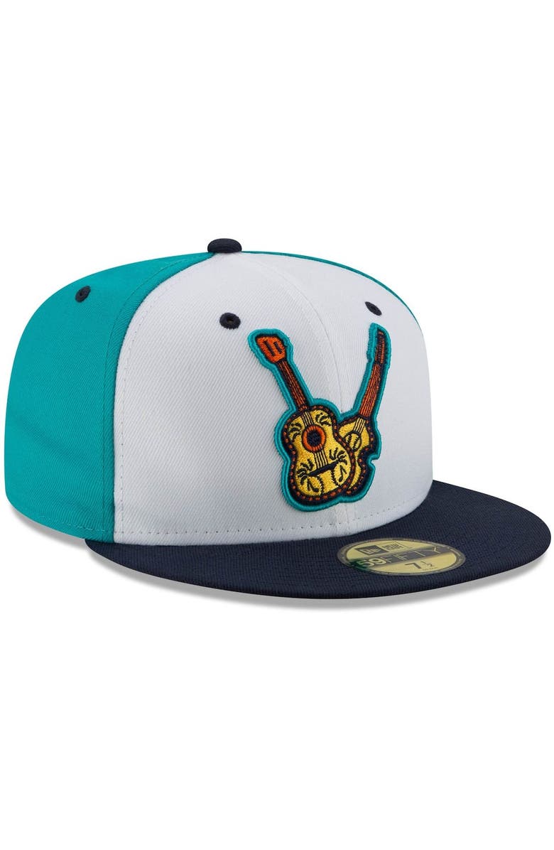 New Era Men's New Era White/Navy Vihuelas de Nashville Copa de la Diversion 59FIFTY Fitted Hat, Alternate, color,