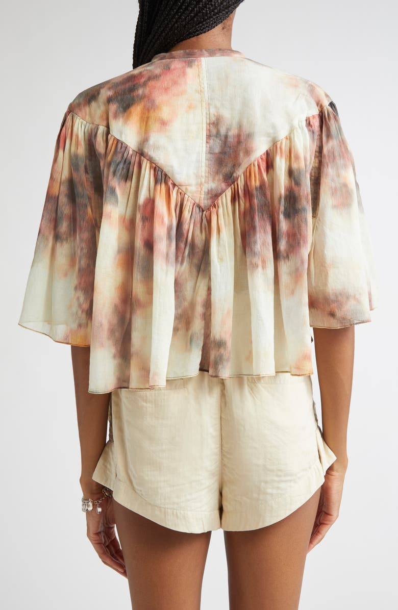 Isabel Marant Étoile Veelia Flutter Sleeve Top, Alternate, color, Beige