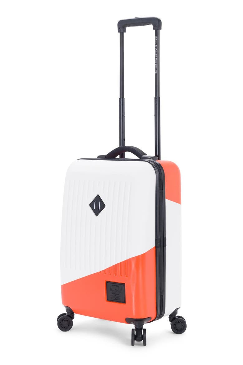 23-Inch Trade Power Rolling Suitcase, Alternate, color, WHITE/ VERMILLION ORANGE