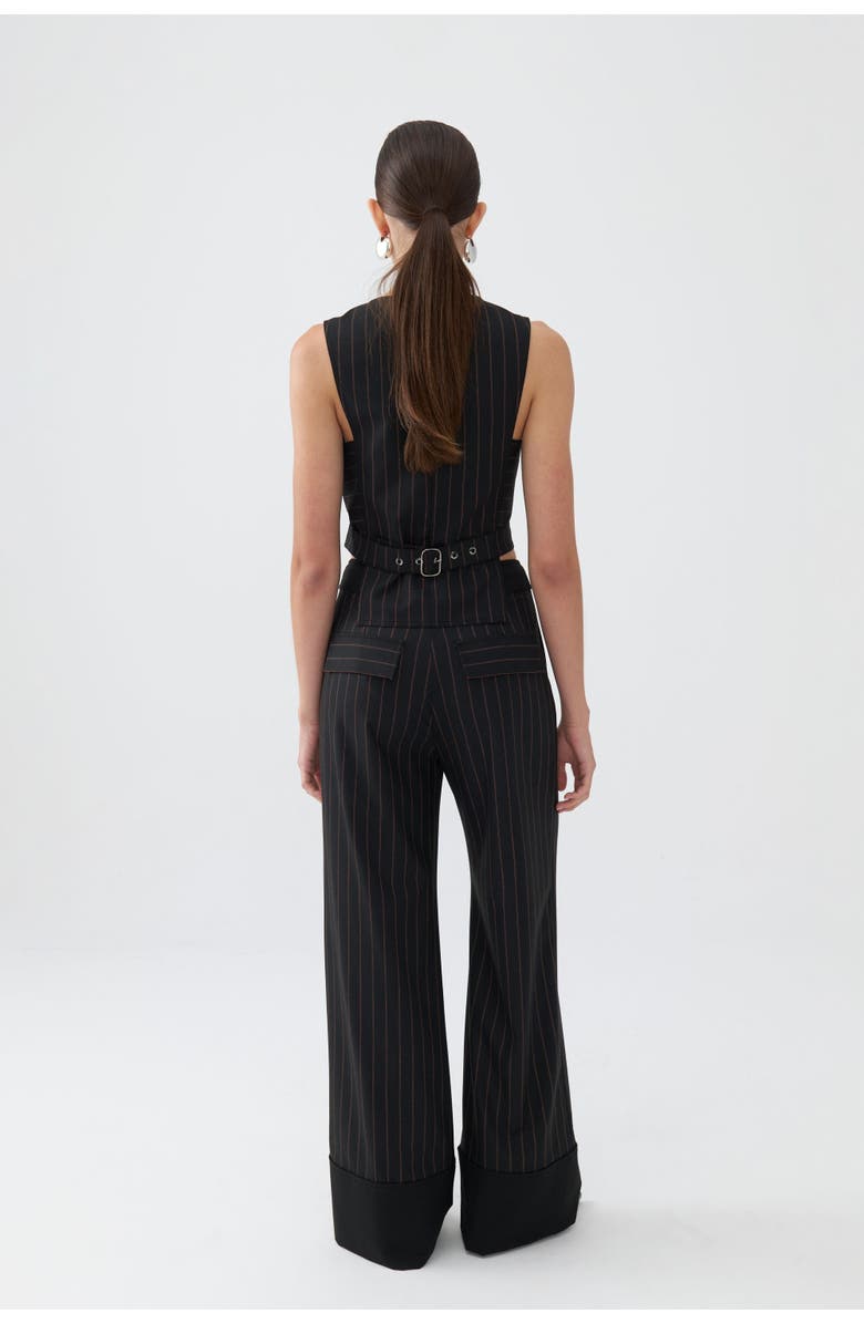 Nocturne High Waist Striped Pants, Alternate, color,