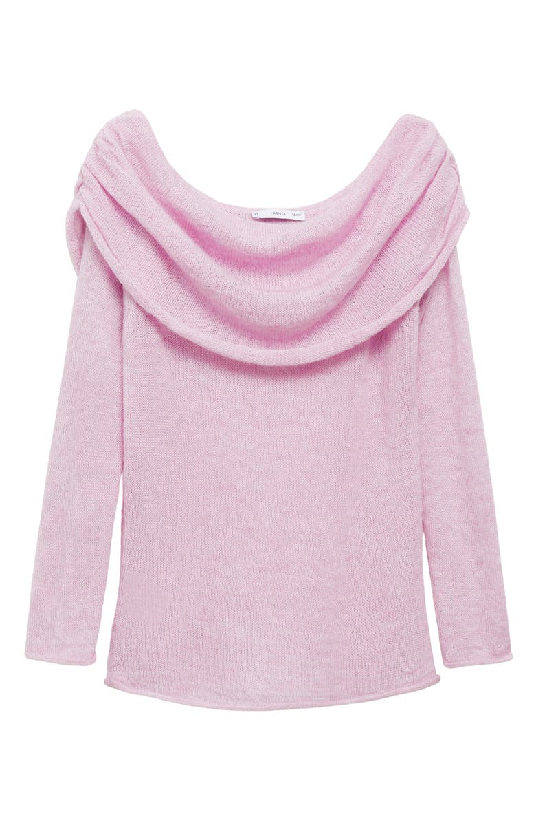 MANGO Ruched Off the Shoulder Sweater, Main, color, 