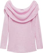 MANGO Ruched Off the Shoulder Sweater