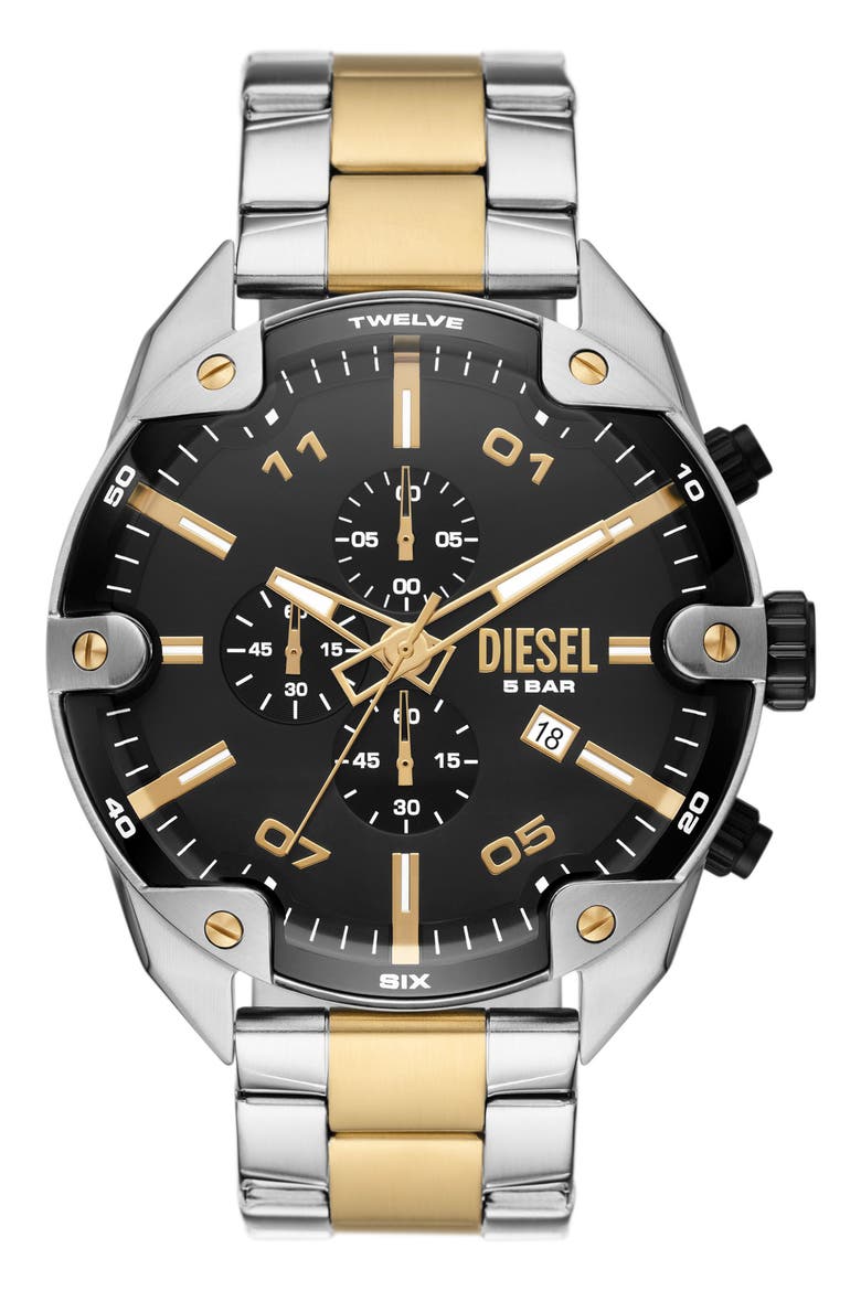 Spiked Two-Tone Bracelet Chronograph Watch, 49mm, Main, color, 2-TONE
