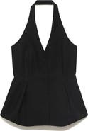 MANGO Halter Peplum Vest