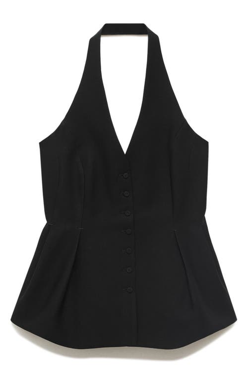 Mango Halter Peplum Vest In Multi