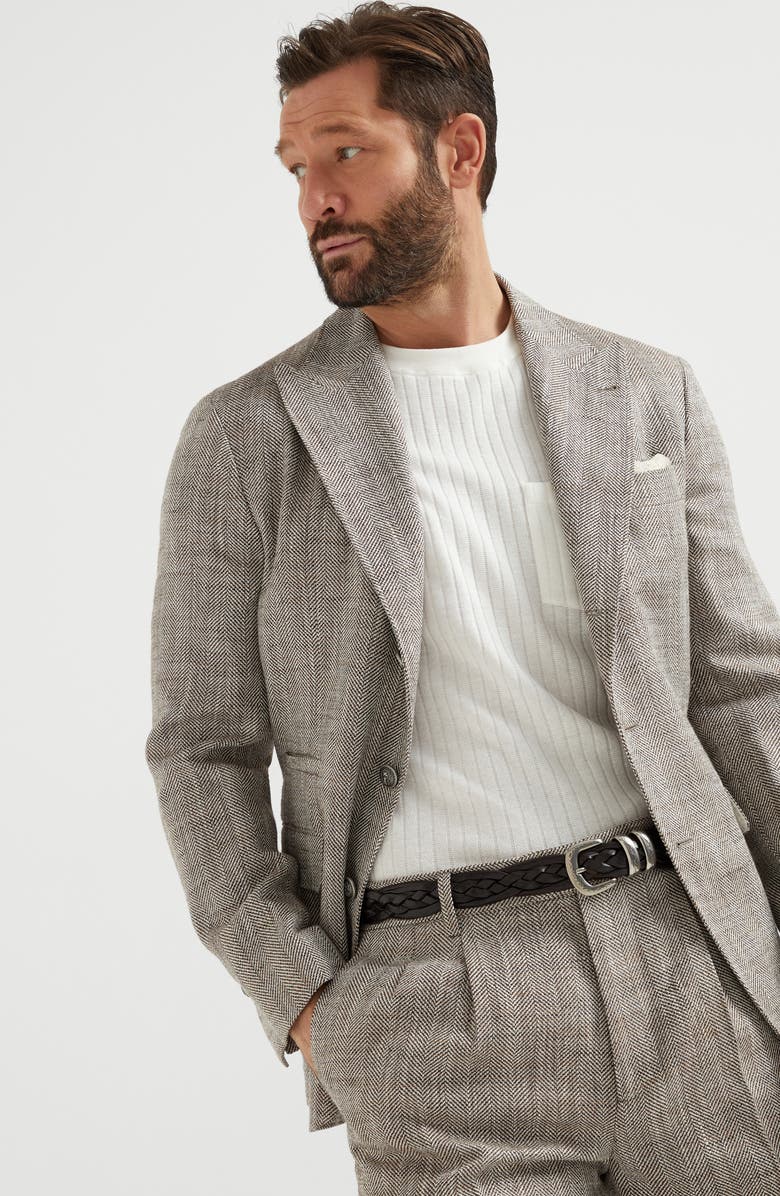 Brunello Cucinelli Chevron deconstructed blazer, Alternate, color, 