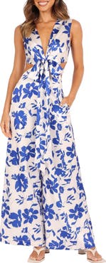 Petal & Pup Lulu Floral Print Wide Leg Jumpsuit