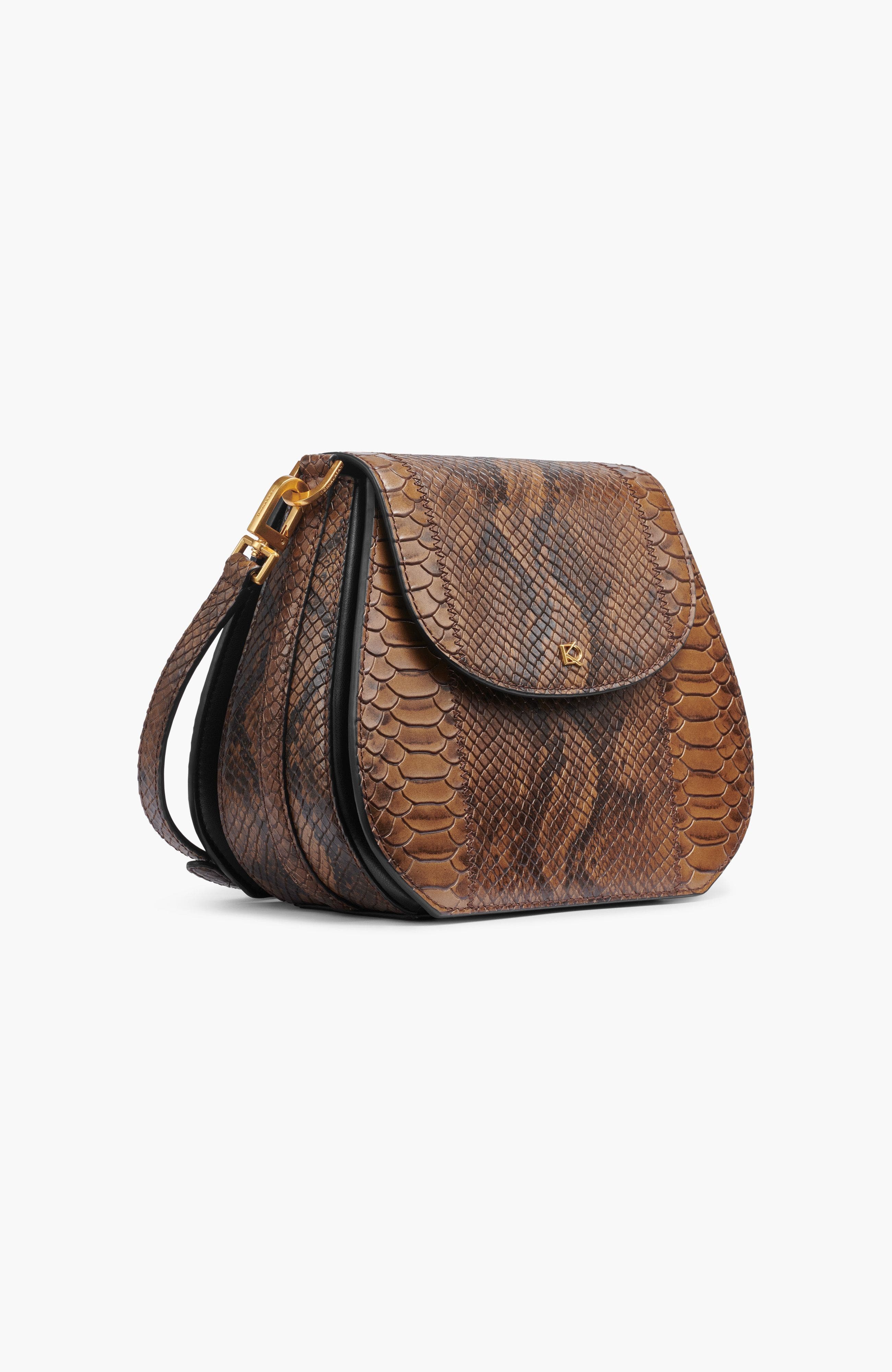 Donna Karan New York Bellerose Flap Python Crossbody, Alternate, color, 