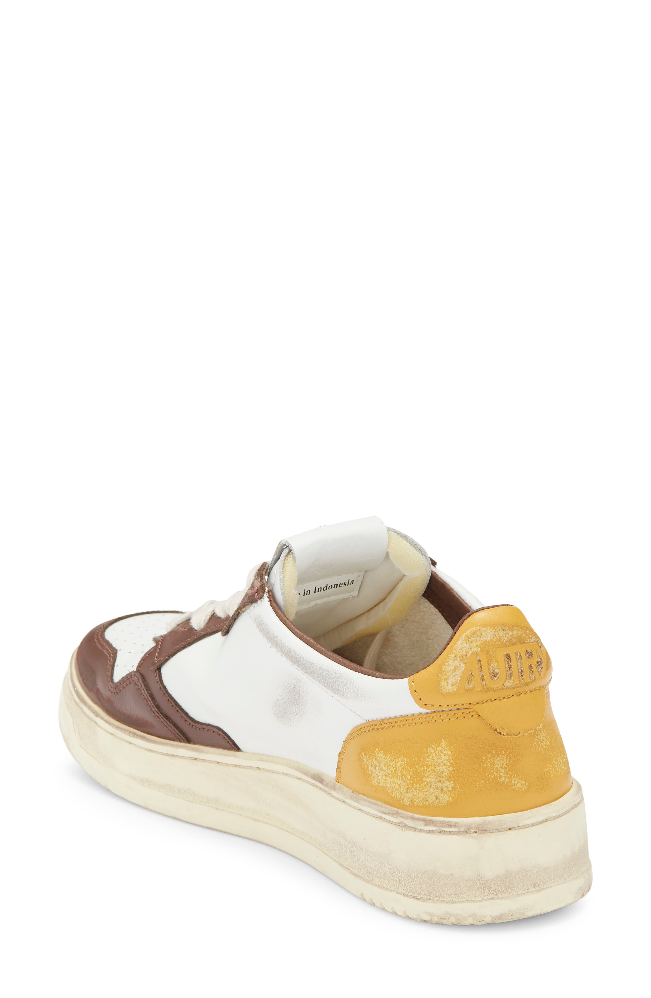 Retro Low Sneaker, Alternate, color, LEAT/ LEAT WHT/ BRN/ HON