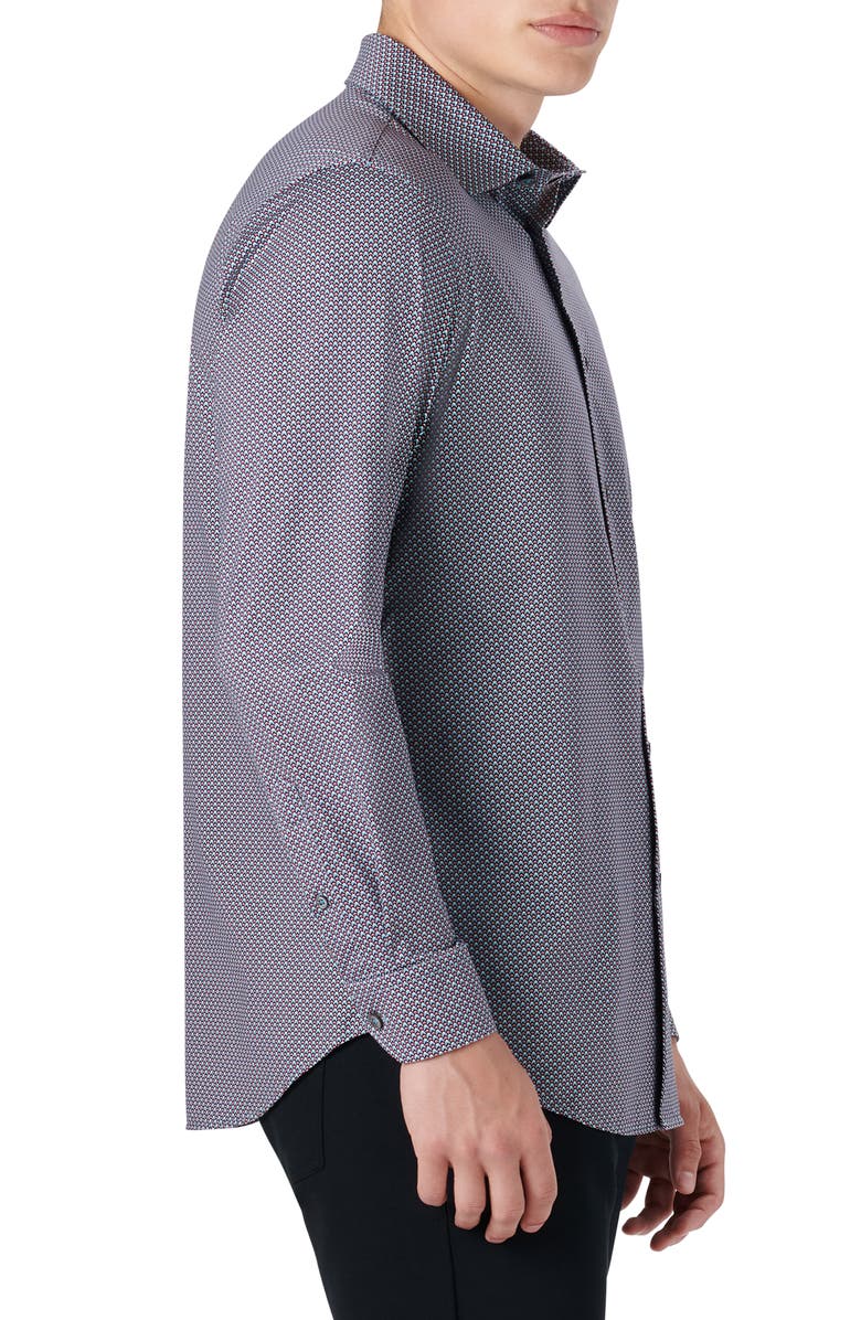 Bugatchi OoohCotton<sup>®</sup> Geometric Print Button-Up Shirt, Alternate, color, 