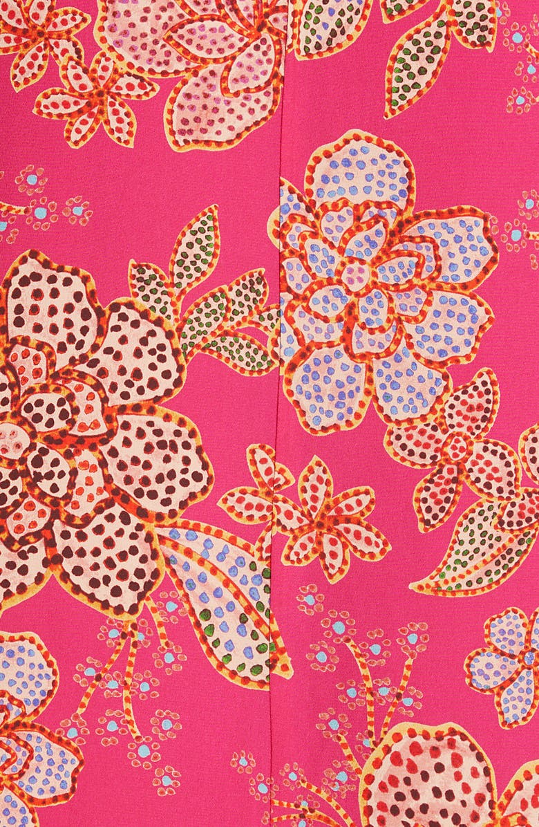 Johnny Was Vesna Floral Puff Sleeve Silk Dress, Alternate, color, 