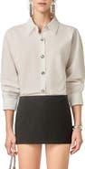 English Factory Oversize Collar Button-Up Blouse