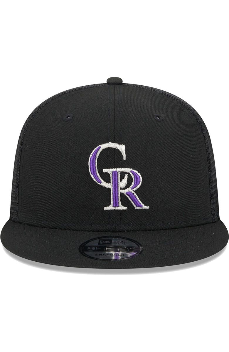 New Era Men's New Era Black Colorado Rockies Team Color Trucker 9FIFTY Snapback Hat, Alternate, color, Black
