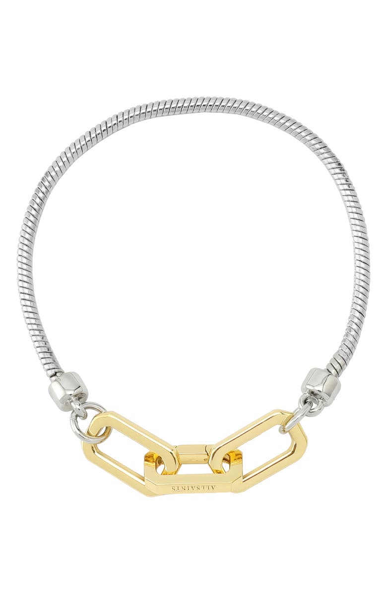 AllSaints Hex Link Snake Chain Bracelet, Main, color, 