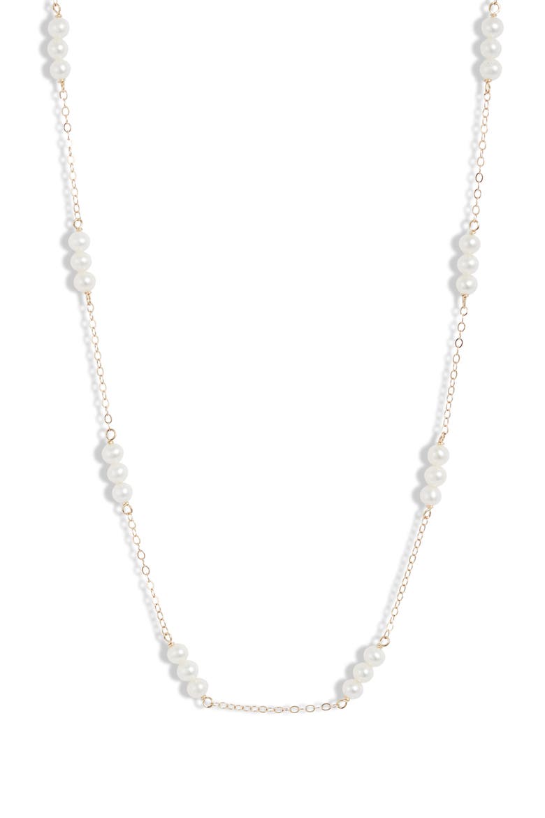 Triple Baby Pearl Collar Necklace, Main, color, YELLOW GOLD/ PEARL