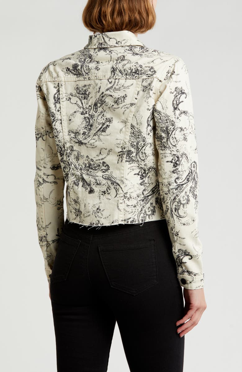 L'AGENCE Janice Paisley Crop Jacket, Alternate, color, Ecru/ Black Sketch Paisley