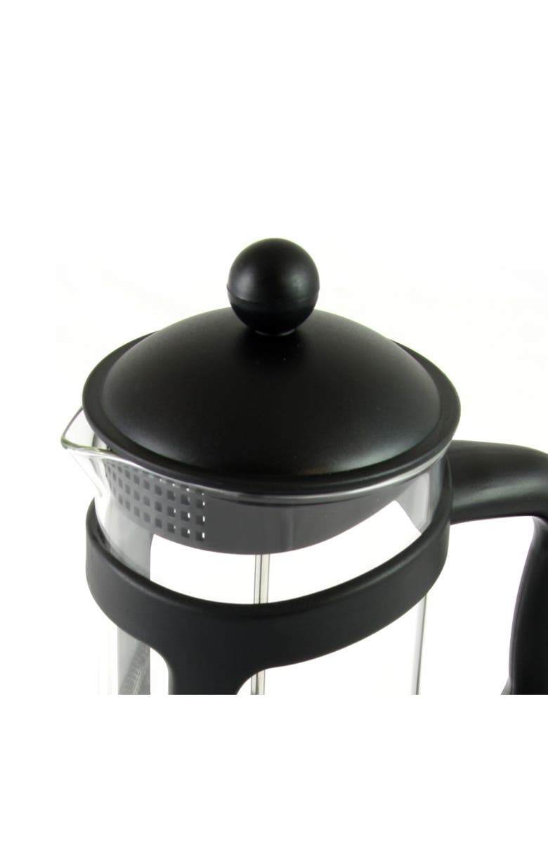 MR COFFEE Brivio 28 Ounce Glass French Press Coffee Maker with Plastic Lid, Alternate, color, Black