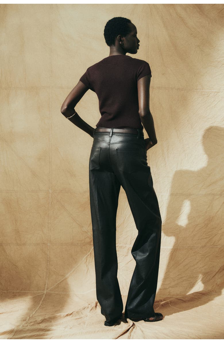 H&M Fine-knit Turtleneck Top, Alternate, color, Dark Brown