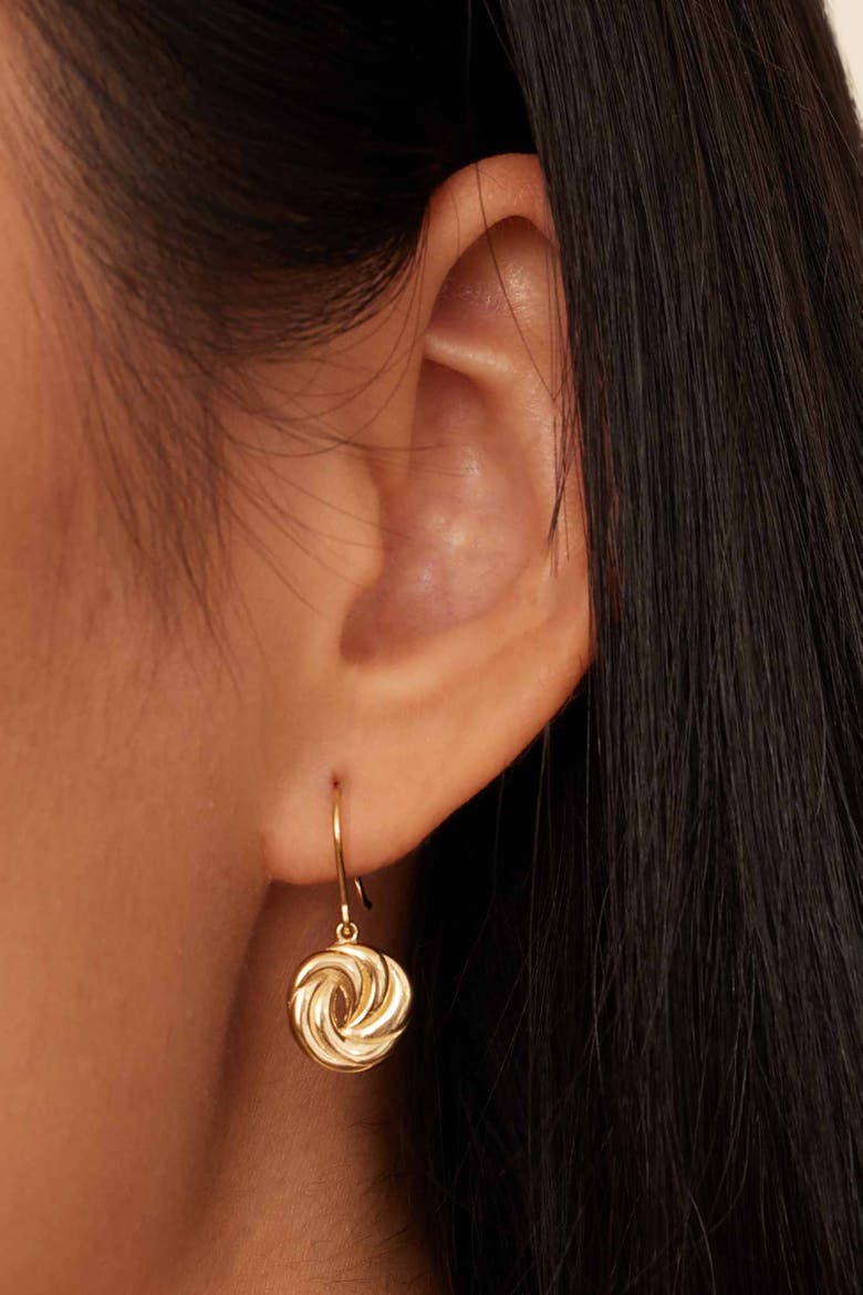 14K Yellow Gold Infinite Love Drop Earrings, Alternate, color, Yellow Gold