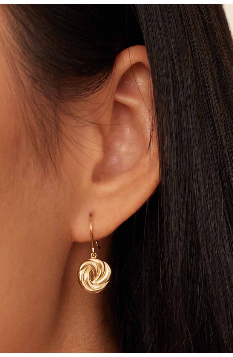 Oradina 14K Yellow Gold Infinite Love Drop Earrings, Alternate, color, Yellow Gold