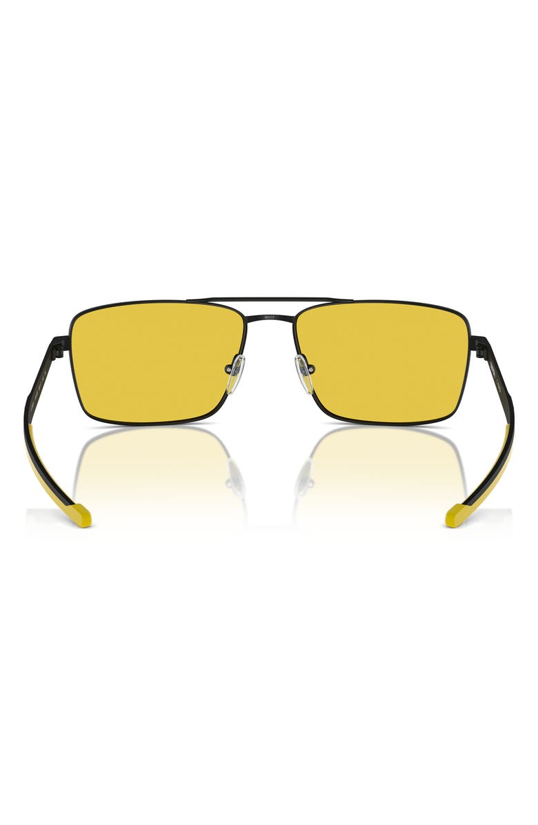 Scuderia Ferrari 60mm Rectangular Aviator Sunglasses, Alternate, color, Yellow