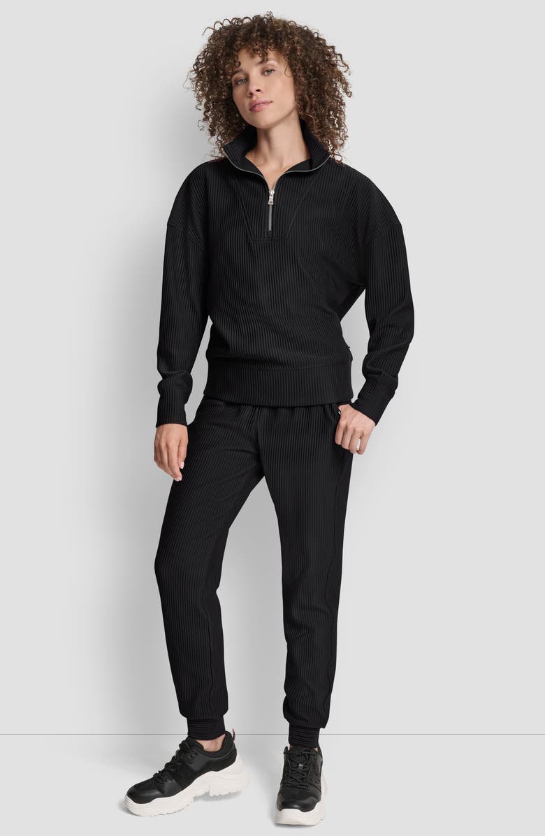 DKNY Tech Ottoman Half Zip Sweatshirt, Alternate, color, Black