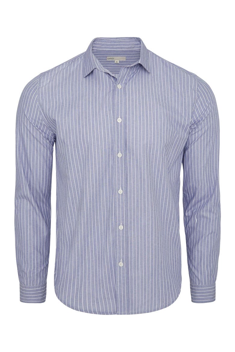 Poplin Button Down Long Sleeve Shirt, Alternate, color, Classic Navy