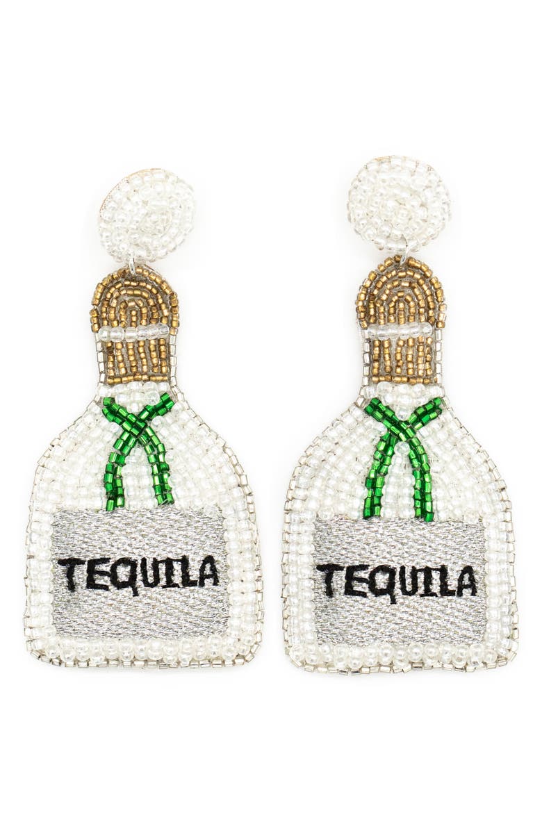 Allie Beads Tequila Earrings, Main, color, White