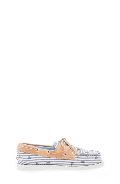 Sperry Authentic Original 2-eye Nautical Print Boat Shoe In White Multi