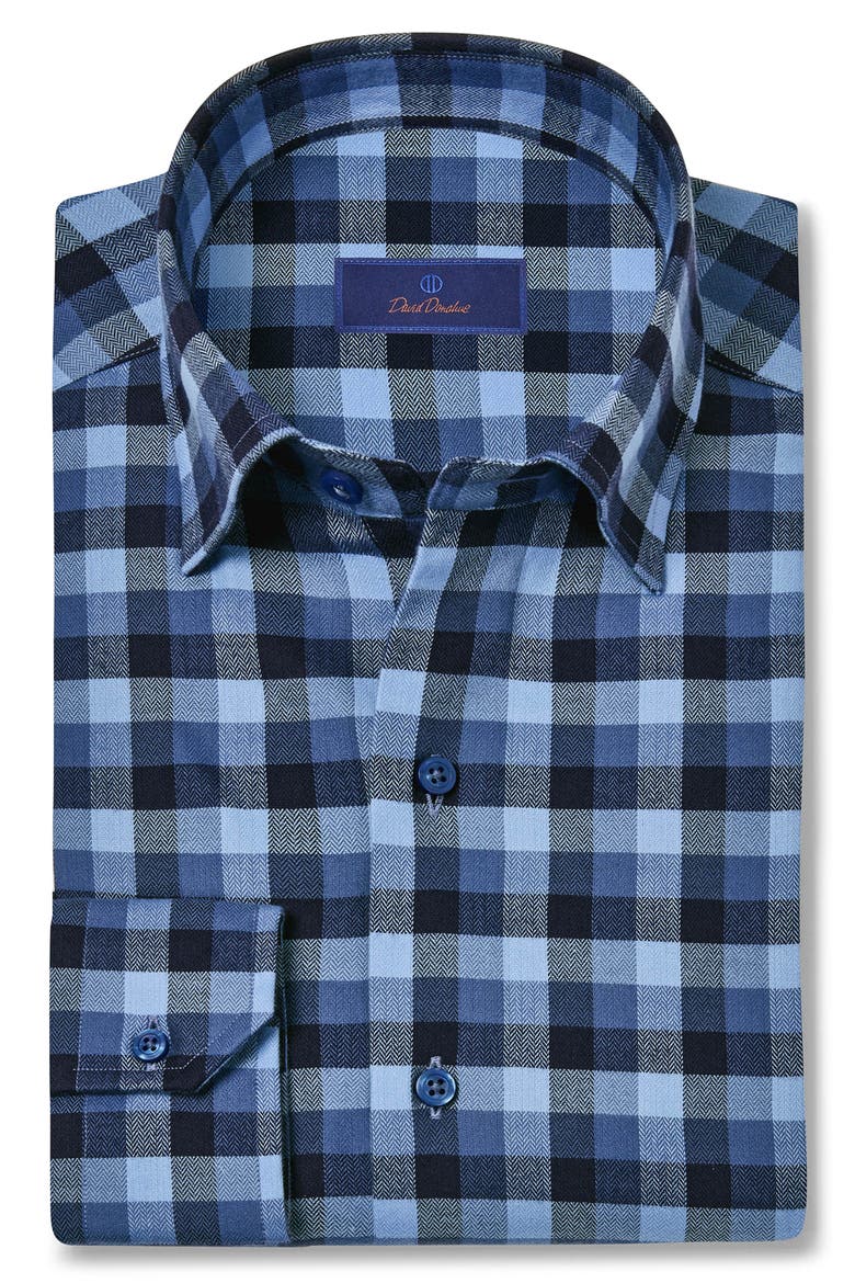 Herringbone Check Sport Shirt, Main, color, BLUE