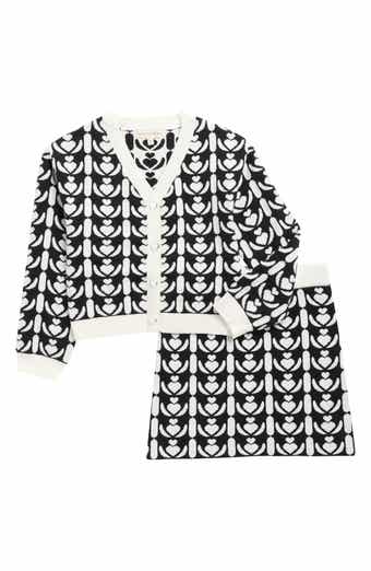 MARGAUX AND LEXI Kids' Heart Knit Cardigan & Skirt Set