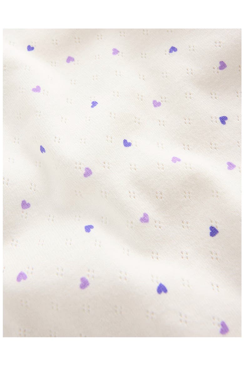 Kids' Puff Sleeve Cotton Pointelle T-Shirt, Alternate, color, WHITE HEART SPOT