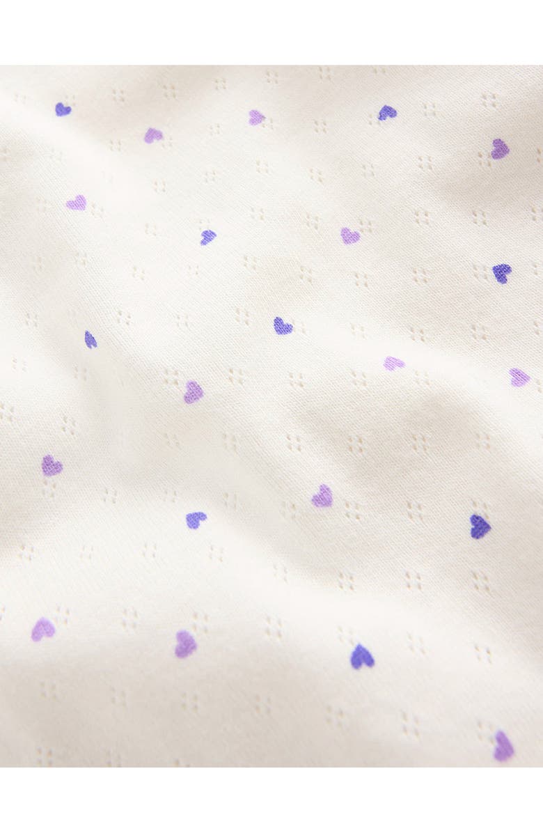 Mini Boden Kids' Puff Sleeve Cotton Pointelle T-Shirt, Alternate, color, White Heart Spot