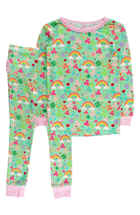 Kids' Lucky Day Ruffle Long Sleeve Fitted Pajamas (Baby & Toddler)