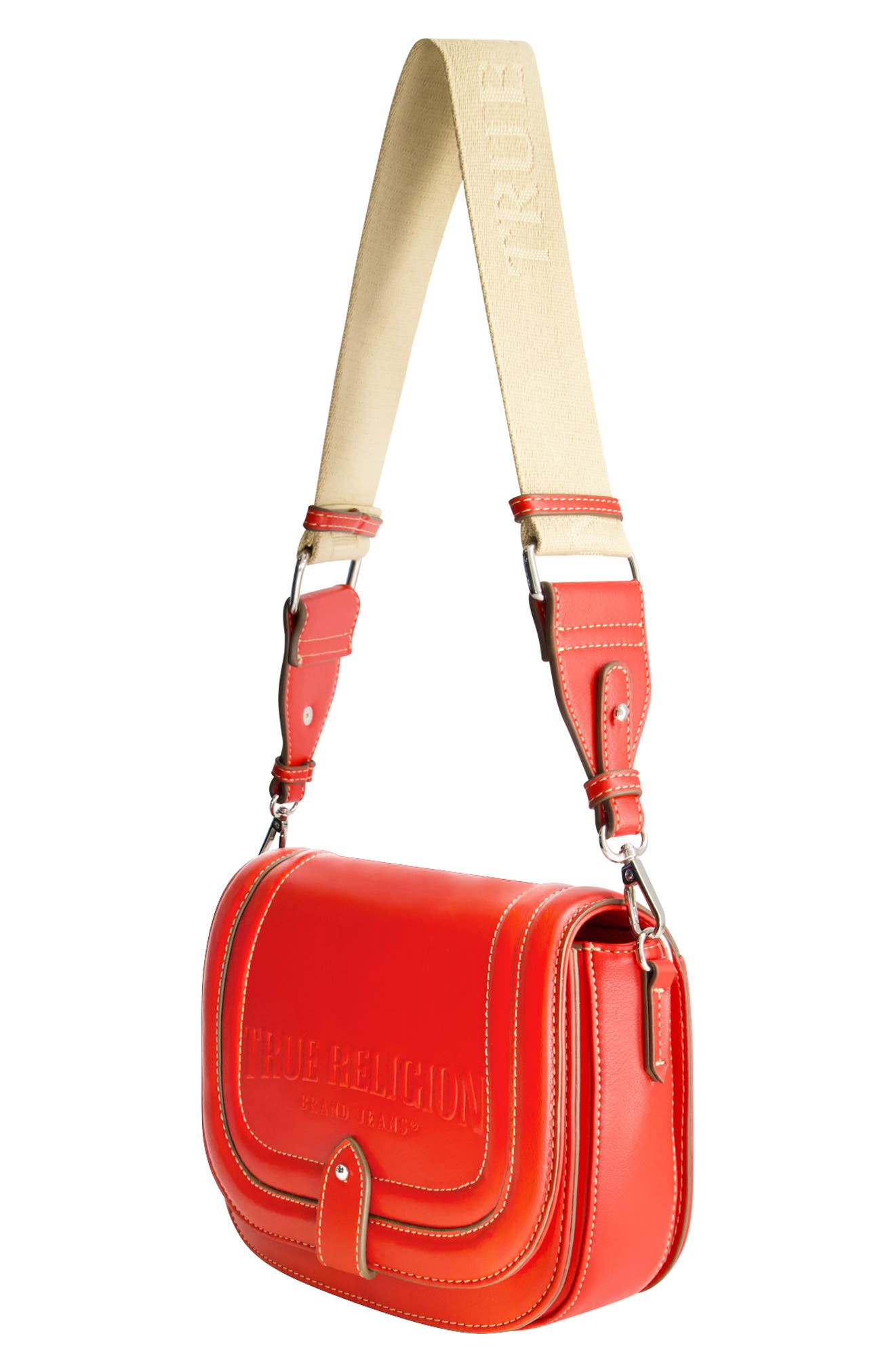 True Religion Bombe Saddle Crossbody Bag, Alternate, color, Red