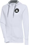 ANTIGUA Women's Antigua White Boston Celtics Brushed Metallic Victory Full-Zip Hoodie