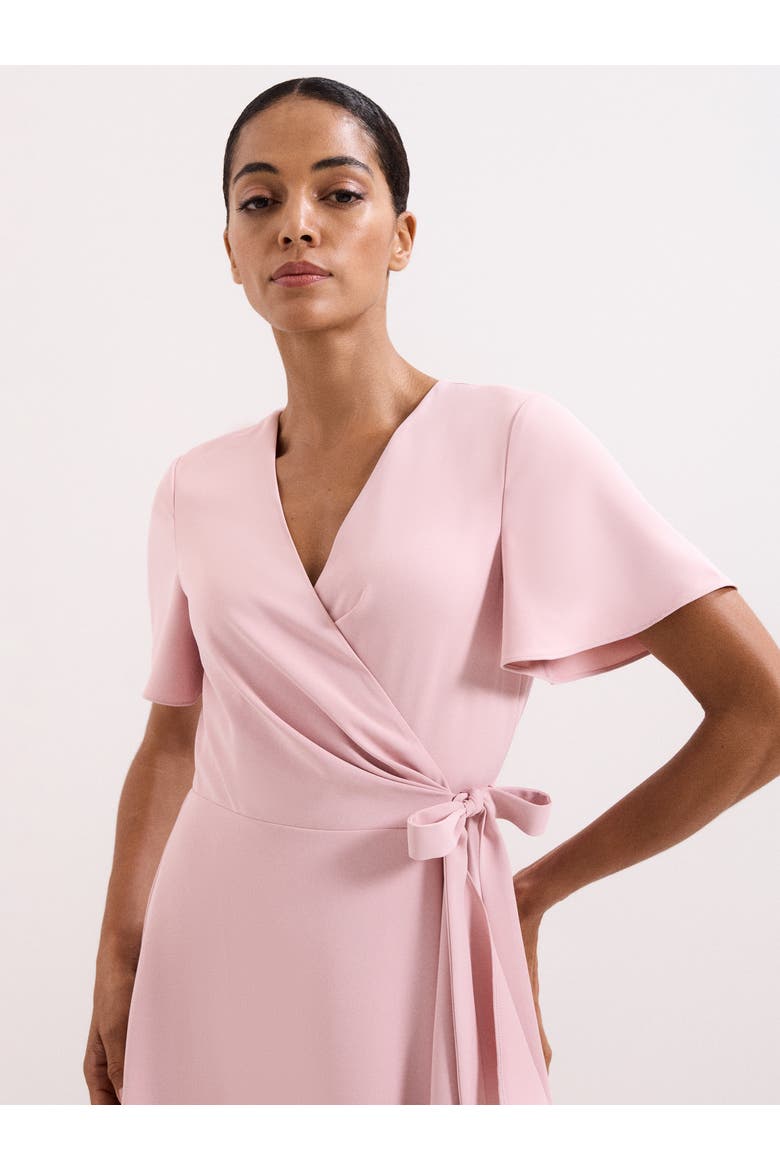Julissa Short Sleeve Wrap Dress, Alternate, color, Pale Pink
