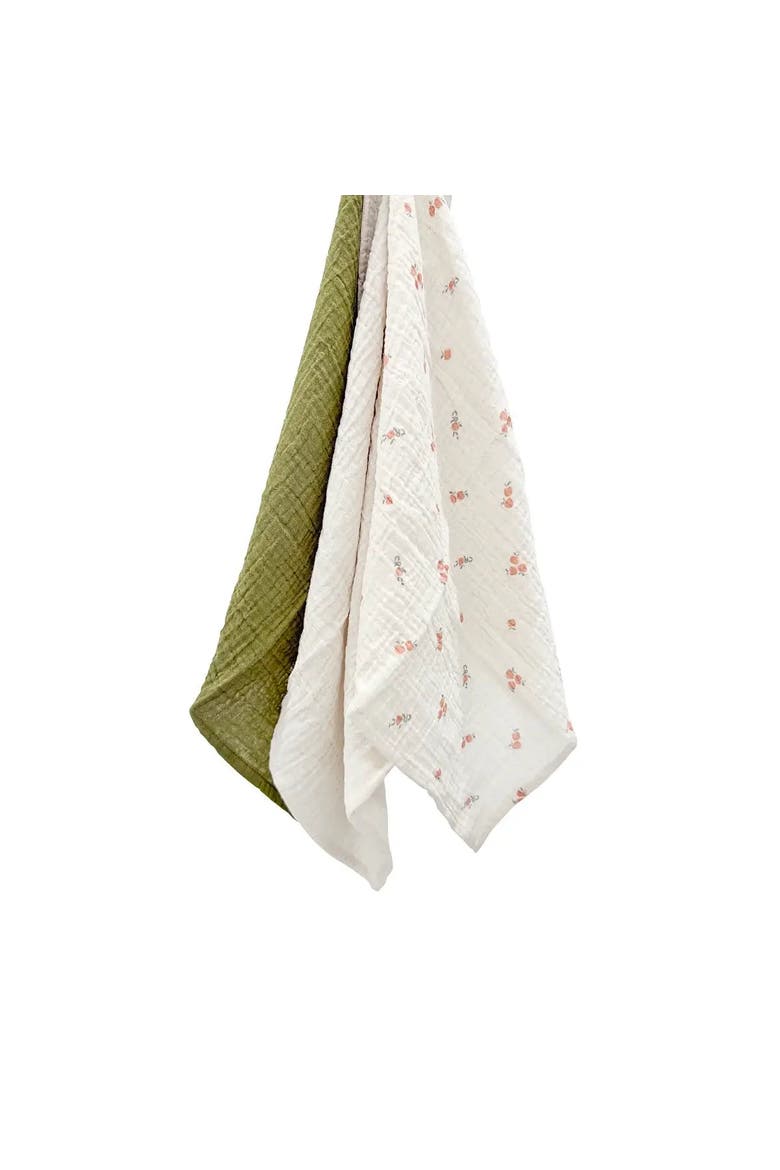 Pomme Organic Cotton Muslin Burp Cloth Set - 3 Pack, Alternate, color, Pomme