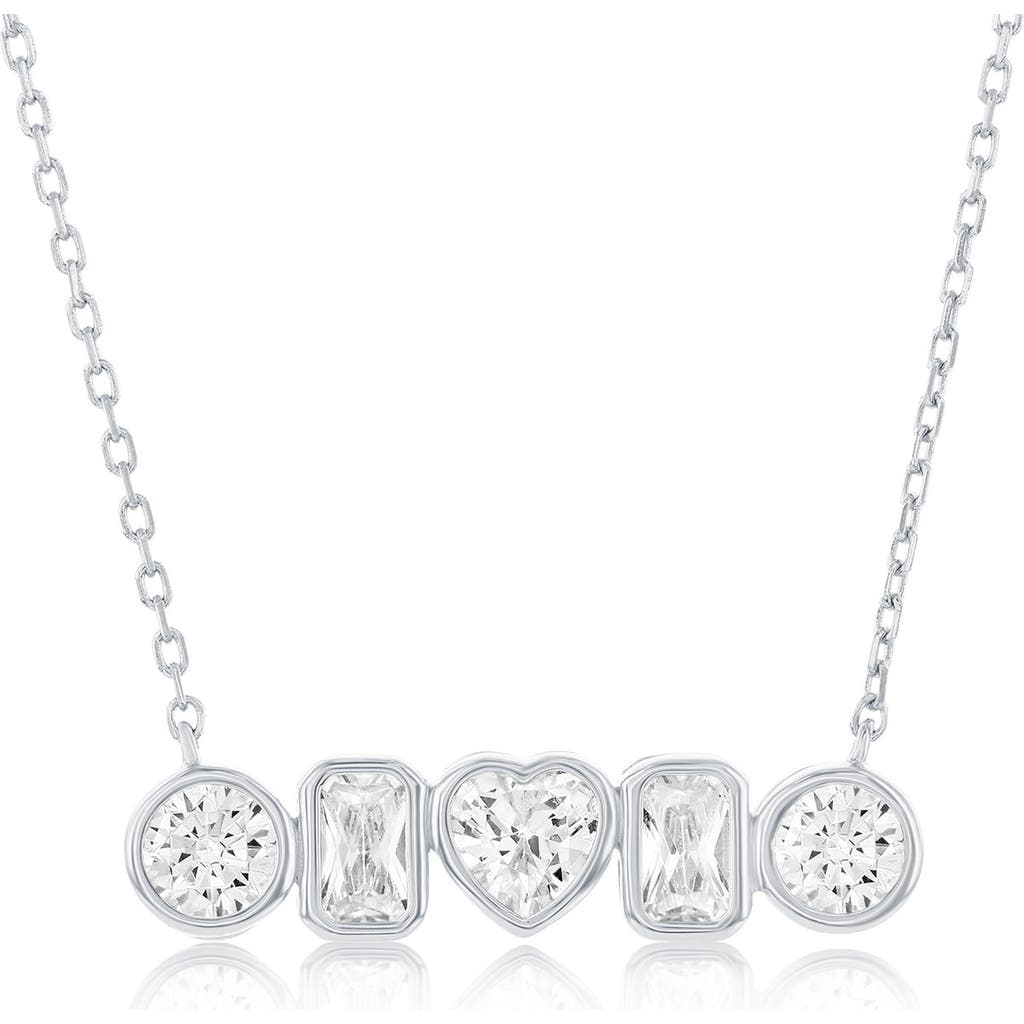 Simona Mixed Cubic Zirconia Bar Pendant Necklace